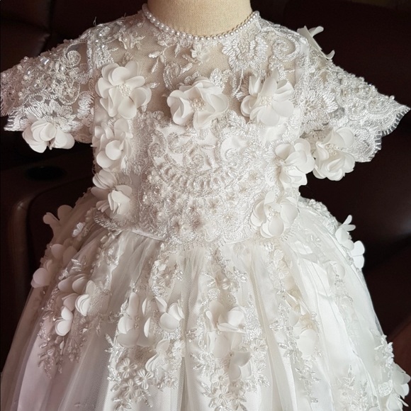 Heirloom Christening Gown with Bonnet and Booties - Picture 2 of 9